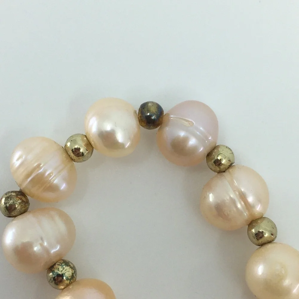 18k Gold Plated Freshwater Pearl Bracelet Anklet NEW in Original Box Adjustable